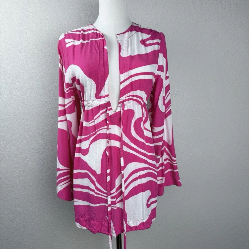 Escapada Beach Womens Abstract Swim Cover Over Size‎ M Resort Vacation Summer